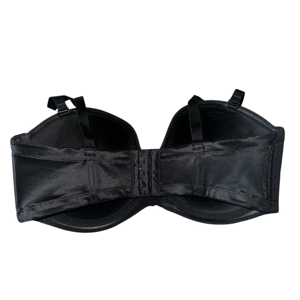 40DDD Elegant Satin Black Bra Plus Size Lingerie Bridal Date Dancer Model - Picture 2 of 5